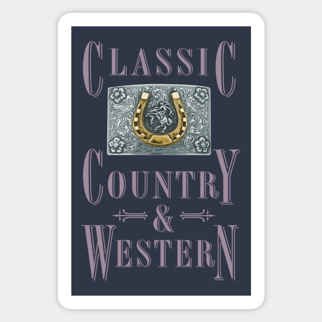 Golden Horseshoe - Classic Country and Western Belt Buckles Sticker by PLAYDIGITAL2020